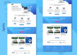 mockup pages site avant apres