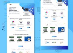 mockup pages site avant apres